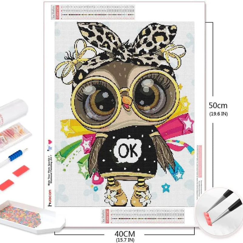 Cute Owl Diamond Painting Kit Mosaic Painting Set Crafting Sets Gifts For Hobbyists