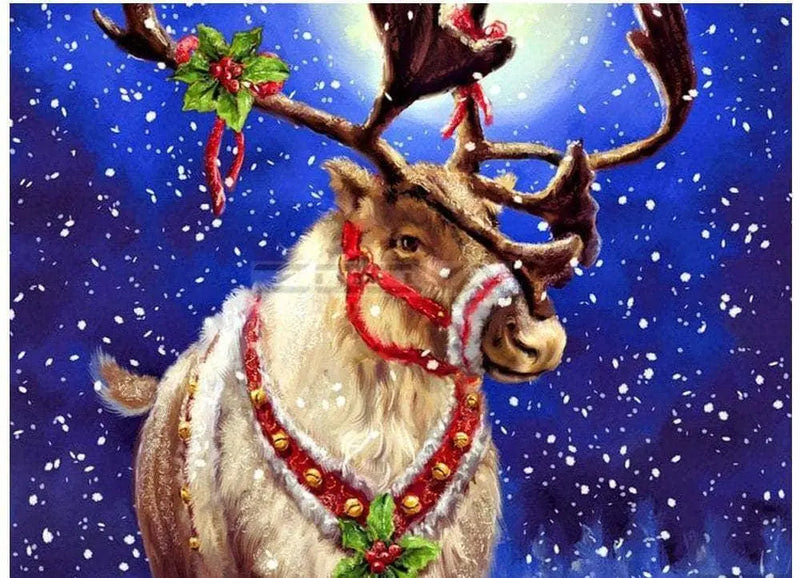 Diamond embroidery Christmas reindeer design DIY square painting kit