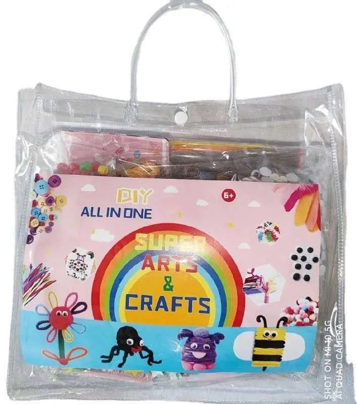 DIY Kids Craft Supplies Kit With Bag for Kids Arts and Crafts Kindergarten Supplies Assorted Children Activity Pack & Educational Toys