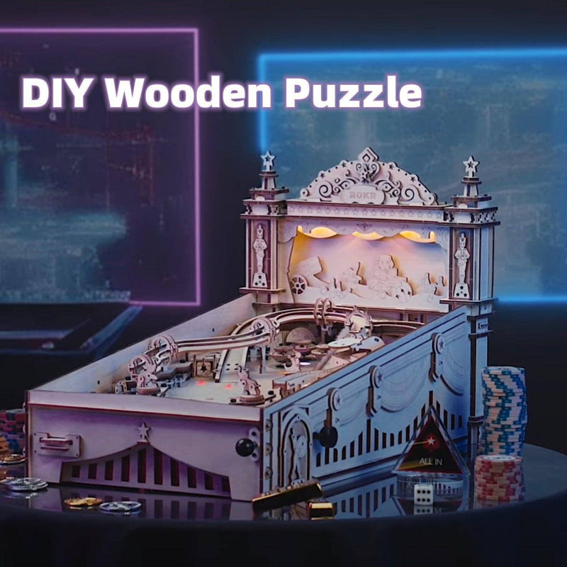 DIY Pinball Machine 3D Wooden Puzzle Amusement Table Game