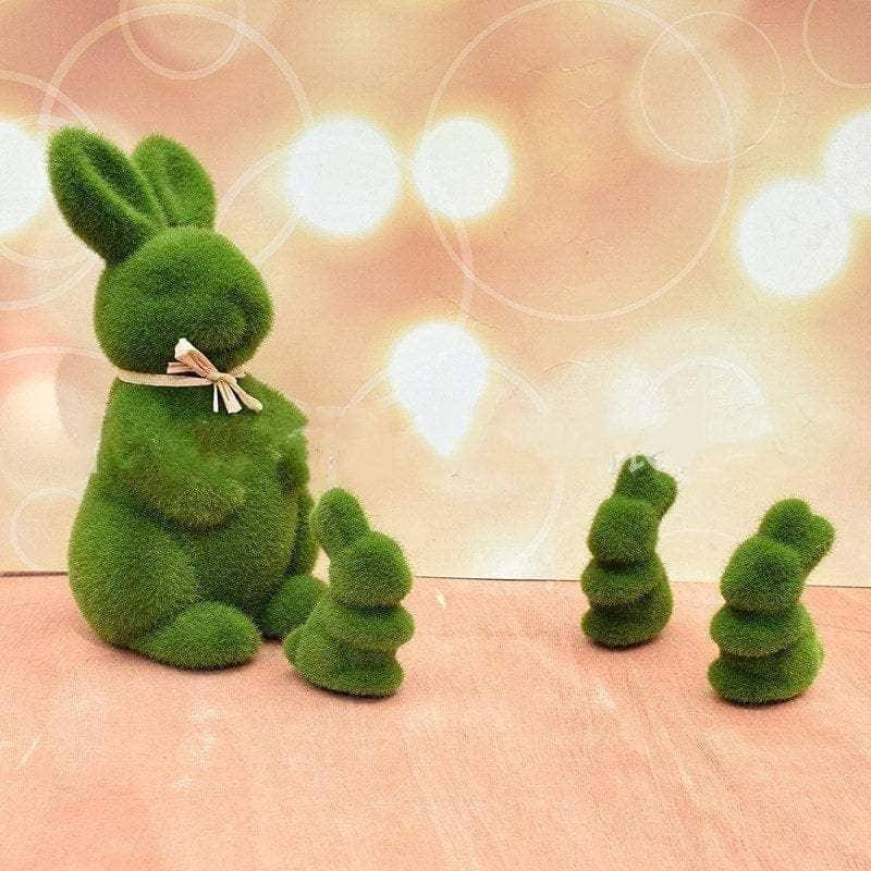 Easter bunny moss decor turf grass rabbit room or table decoration