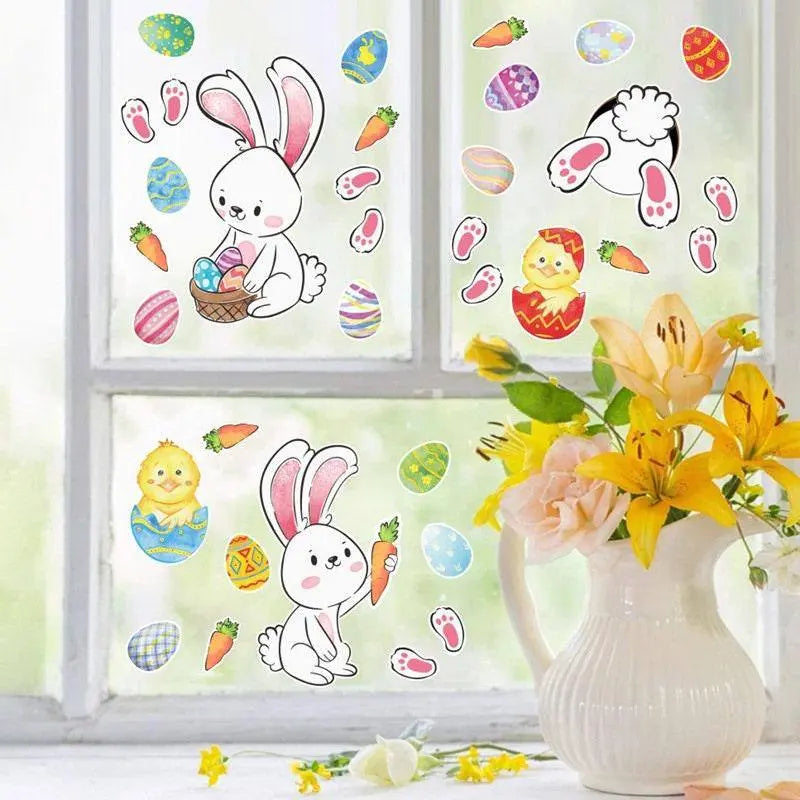 Easter stickers | bunny rabbit sticker sheet for kids bedroom | window and refrigerator decals Active Restock requests: 0