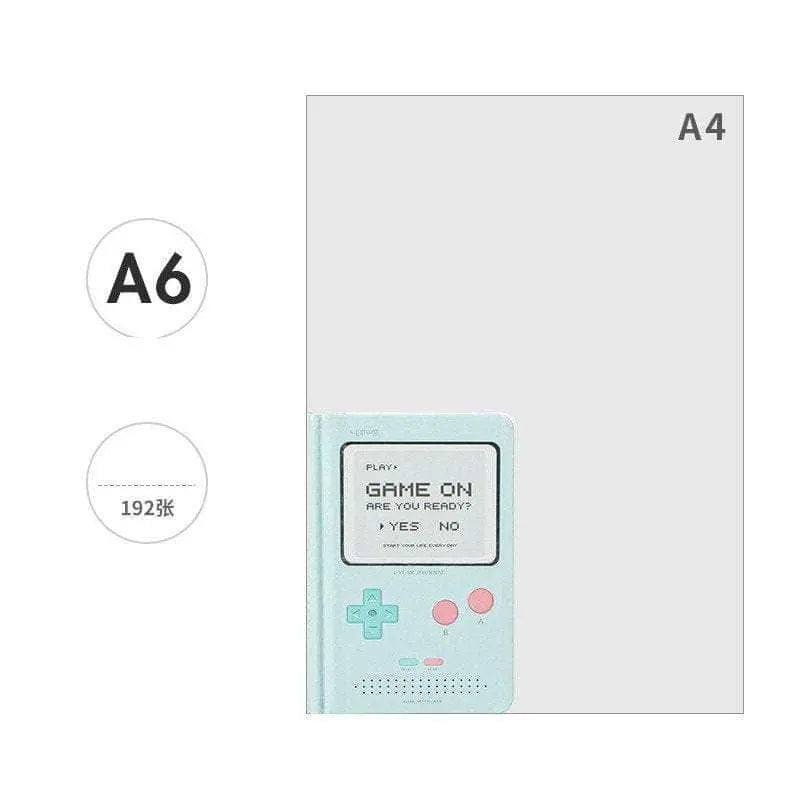 Gameboy journal retro planner pastel A6 notebook with dates