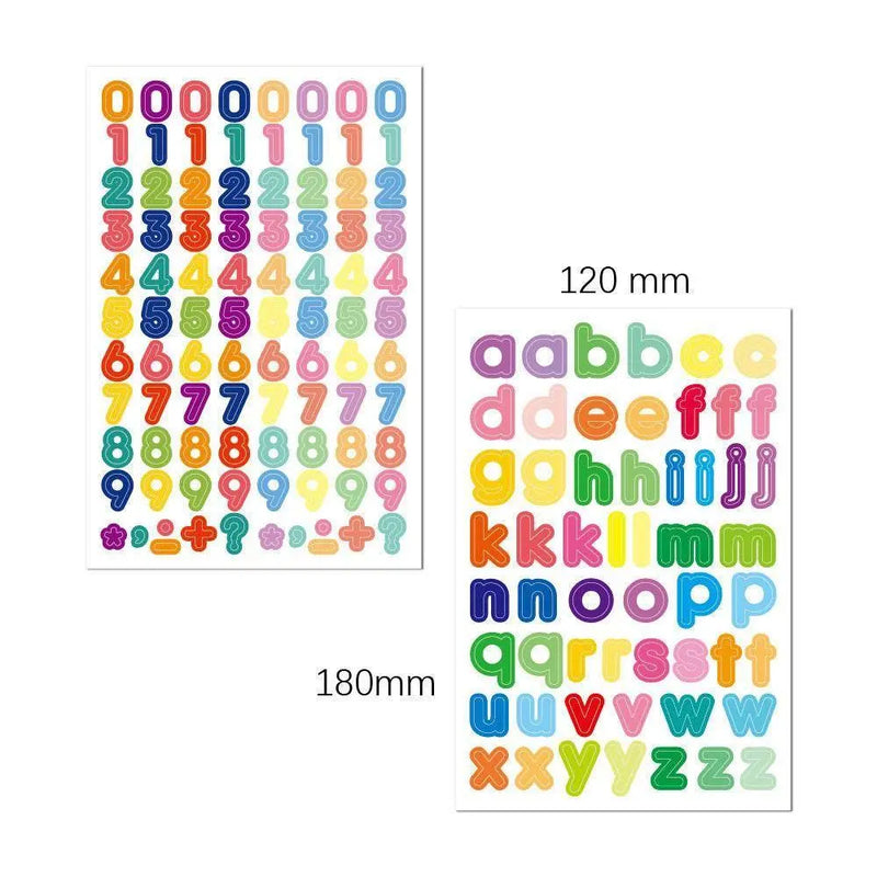 Glitter Alphanumeric Stickers Numbers English Alphabet Stickers Sheets Scrapbook Decoration Colorful Self Adhesive Cute Letter Stickers
