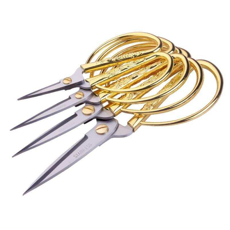 Gold Handle Dragon Design Scissors
