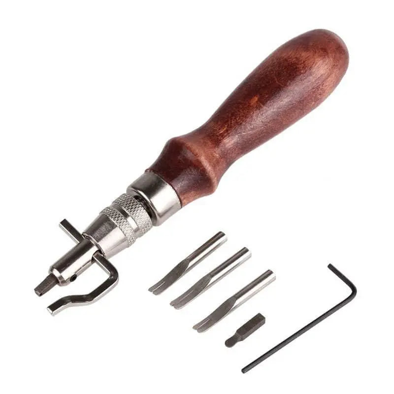 Groover Tool For Leather DIY Leatherworking Stitching Groover Edge Creaser And Trimmer Upholstery Repair and Making