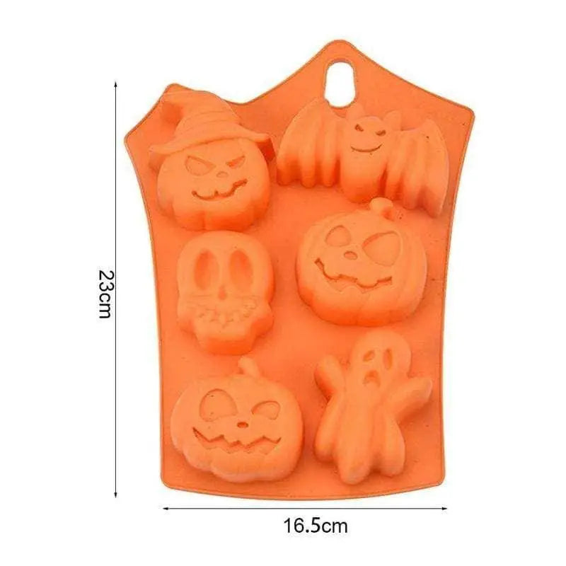 Halloween Chocolate Mold Bat Pumpkin Skull Ghost Shape Cookie Molds Baking Accessories Kitchen Tools Cake Decorating Supplies