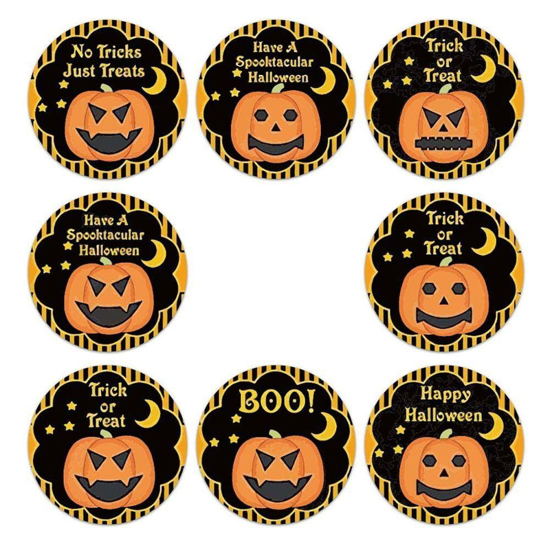 Halloween Party Favors Stickers Pumpkin Package Labels Candy Bag Sticker Trick Or Treat Pail Stickers 500pcs