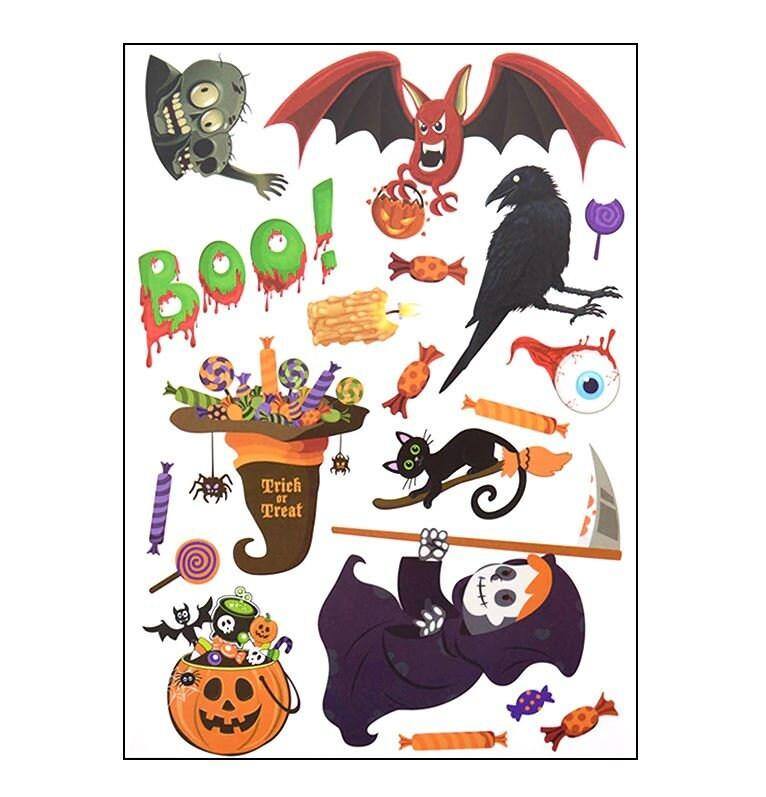 Halloween Theme Window Decals Spooky Door Stickers Halloween Party Decor