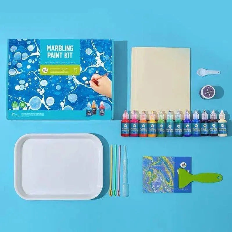 Marble Painting Kit For Kids and Adults DIY Drawing Tools Marbling Paint In Water Drawing Tools Educational Learning Preschool Activity Kit