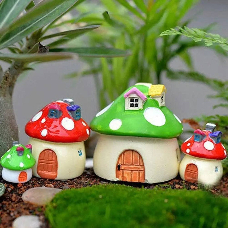 Mini fairy houses for garden decor miniature mushroom house micro gnome