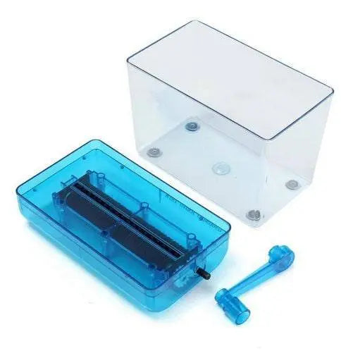 Mini Paper Shredder Manual Small Paper Crusher Destroyer Office Household Documents Cutting Machine Blue Color 18.3cm x 10.3cm x 15.3cm