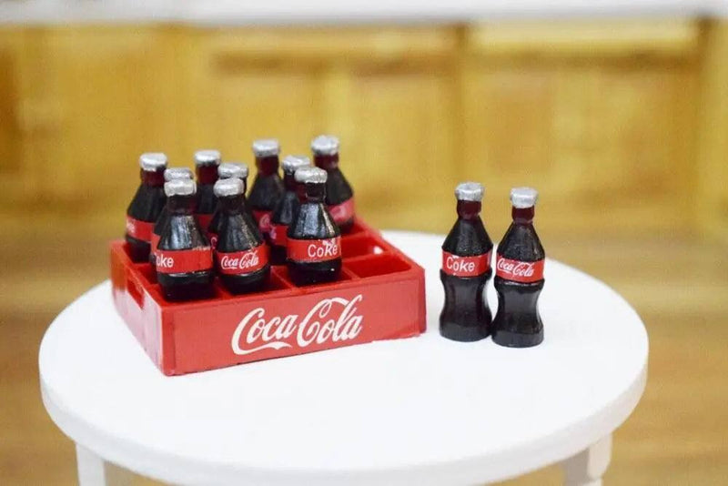 Miniature bottles of coca cola 1:12 dollhouse decor