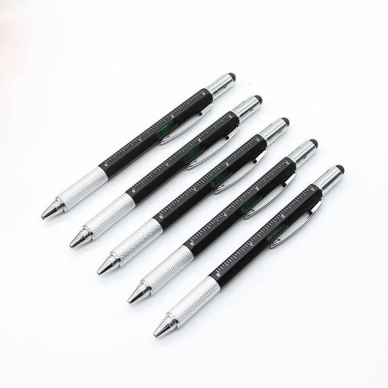 Multipurpose Pen 4 Set Everyday Tool Ruler Spirit Level Screwdriver Capacitive Stylus Office School Supplies Teacher Gift Idea