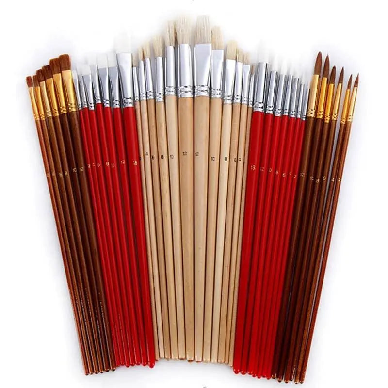 Paint Brush Set Painting Supplies Gifts For Painters Wood Handle Brushes Art Supply Artist Gift 38pcs