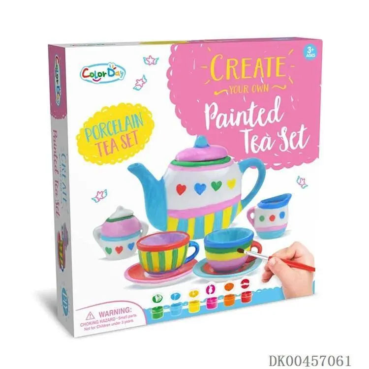 Plaster Mold Teapot Set Plaster Painting Kit Girls Crafts Gift For Young Girl
