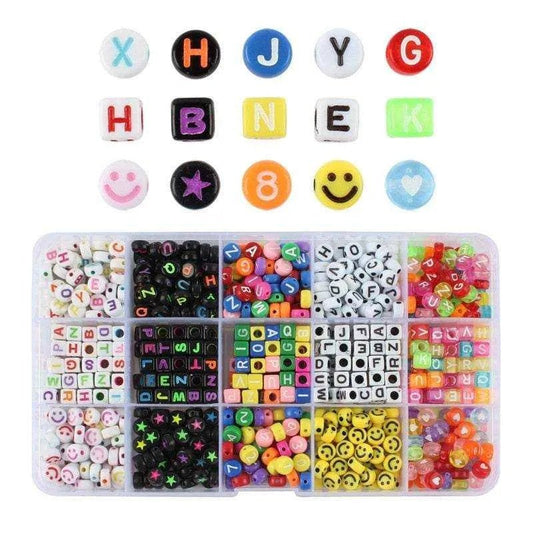 Plastic Letter Beads Set - 750 Pieces, 4mm - 6mm - Jewelry Making - DiyCraftsProject