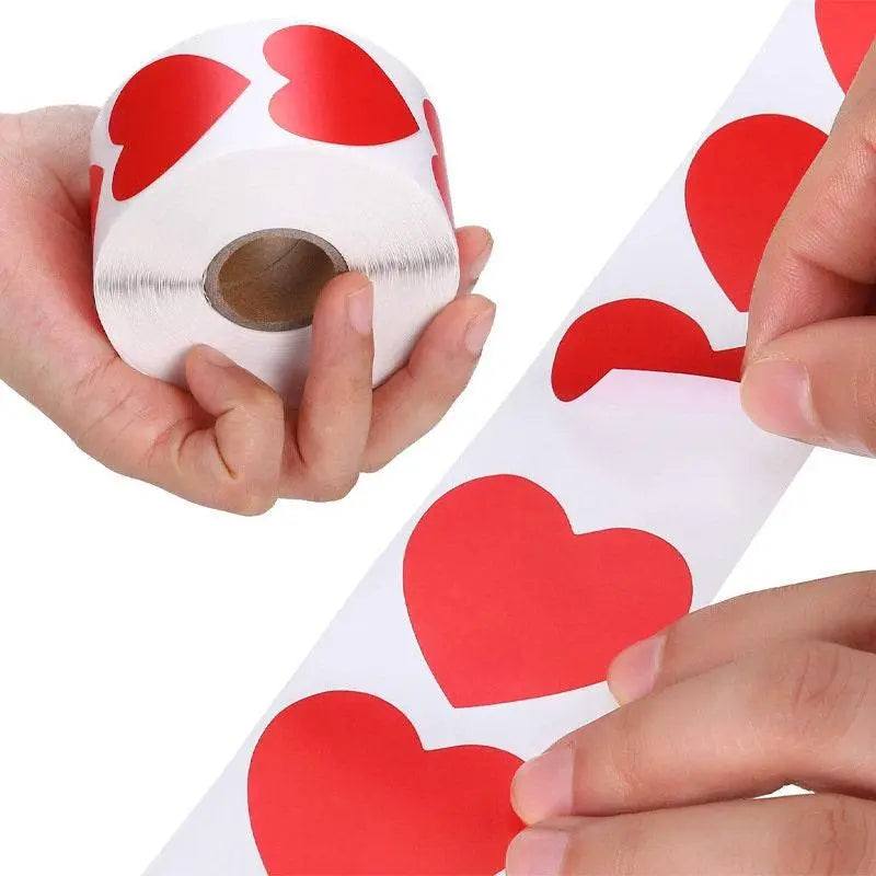 Red hearts stickers self-adhesive heart for Valentine's scrapbooking and gift packaging
