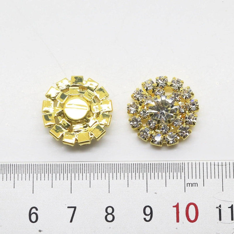 Rhinestone buttons for dressmaking gold and silver fashion and scrapbooking accessories