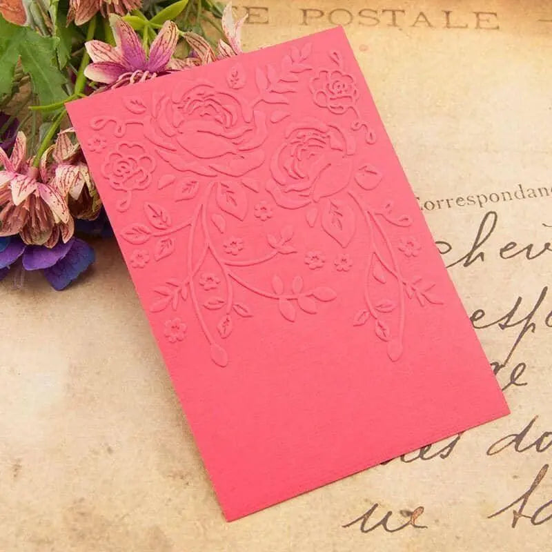 Rose Patterned Embossing Template Cardmaking Accessories