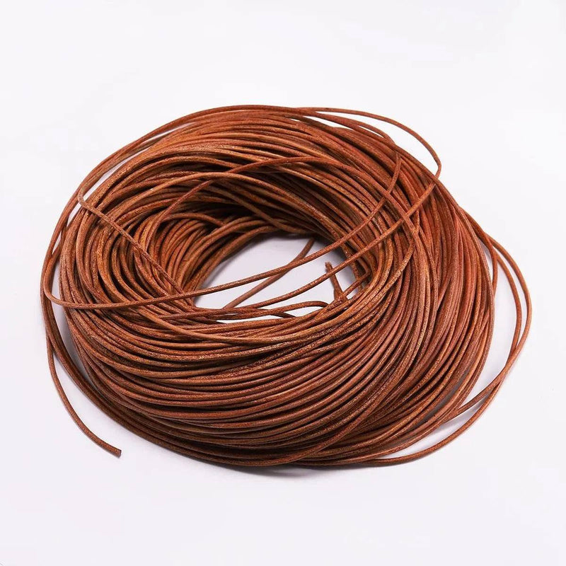 Round Leather Cord Brown Black Rust Genuine Leather Cord for Necklaces & Bracelets DIY Jewelry Making Supplies