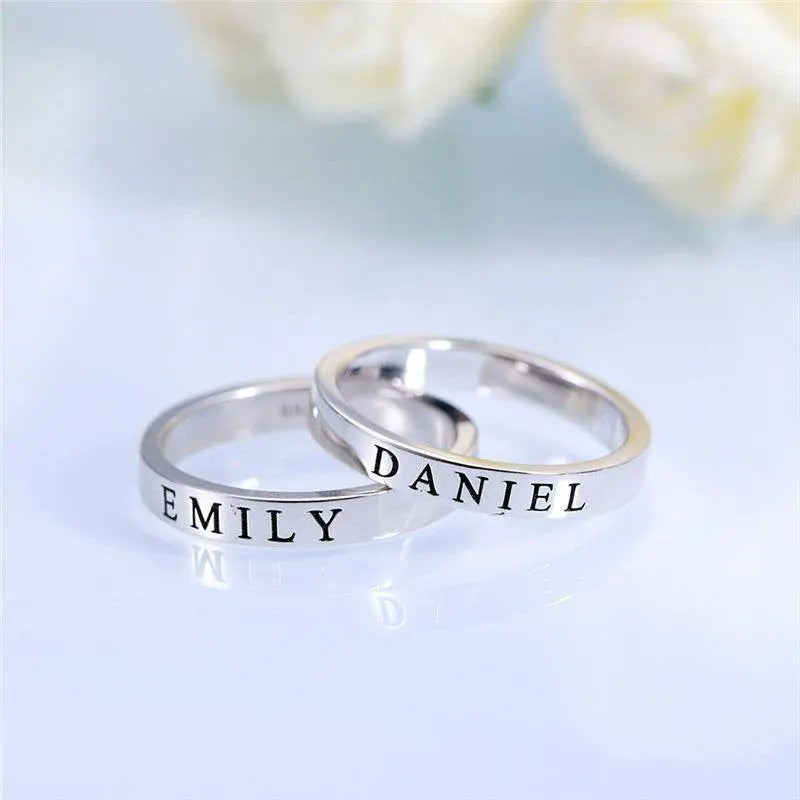 S925 Sterling Silver Personalized Custom Glossy Ring Men