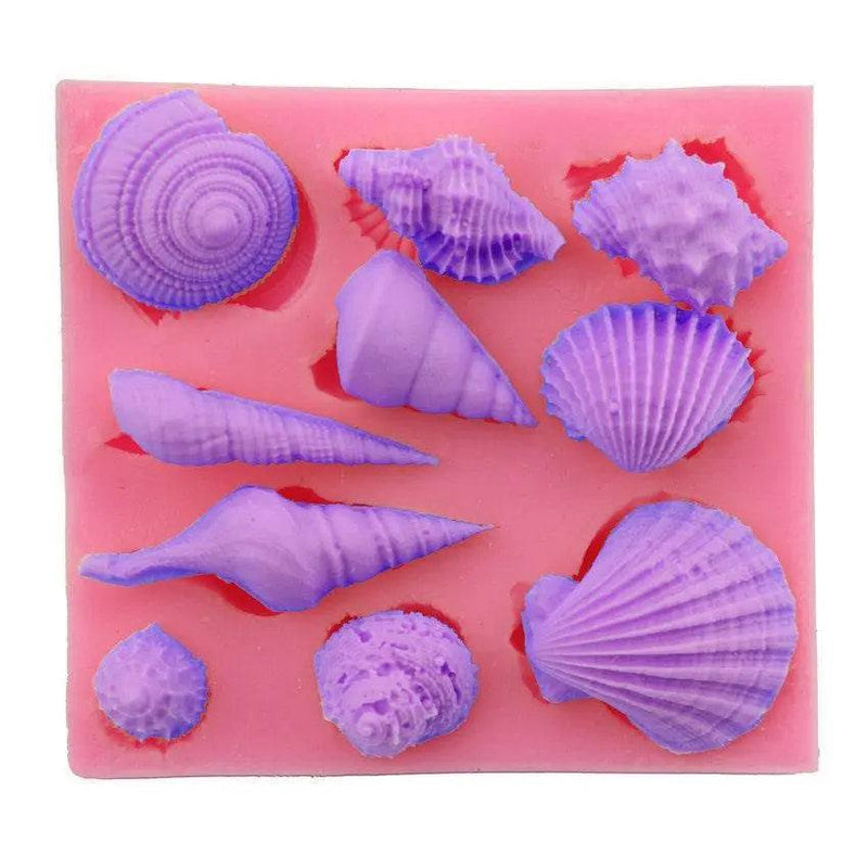Seashell silicone mold under the sea themed mould for candle making or pastry baking