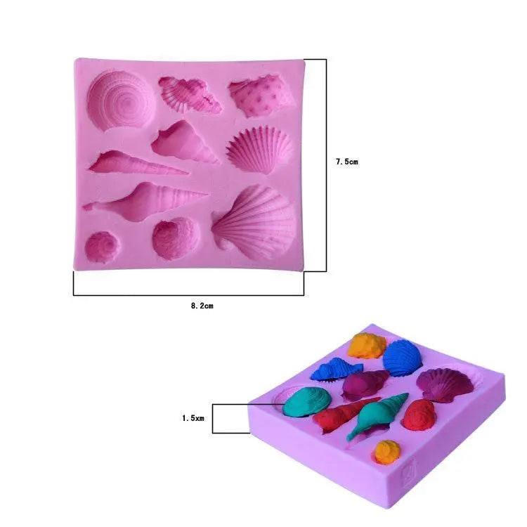 Seashell silicone mold under the sea themed mould for candle making or pastry baking