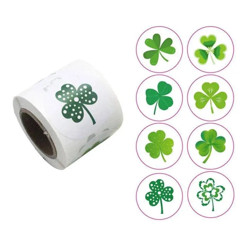 Shamrock Stickers 3 Leaf Clover Sticker Roll Packaging Supplies Parcel Sealers