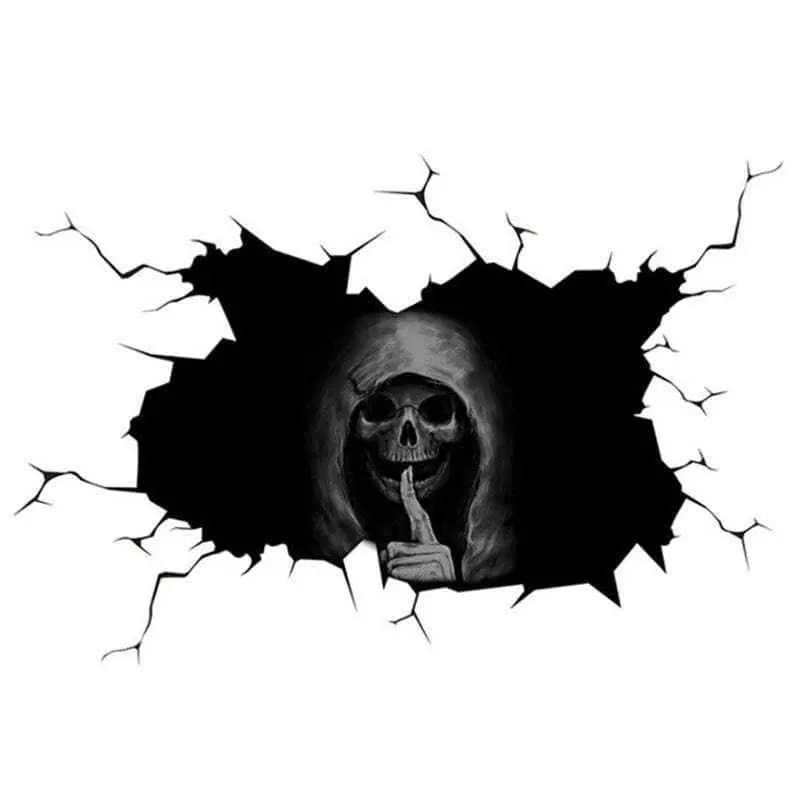 Silent Skull Car Sticker Horror Vehicle Window Decals Halloween Decoration
