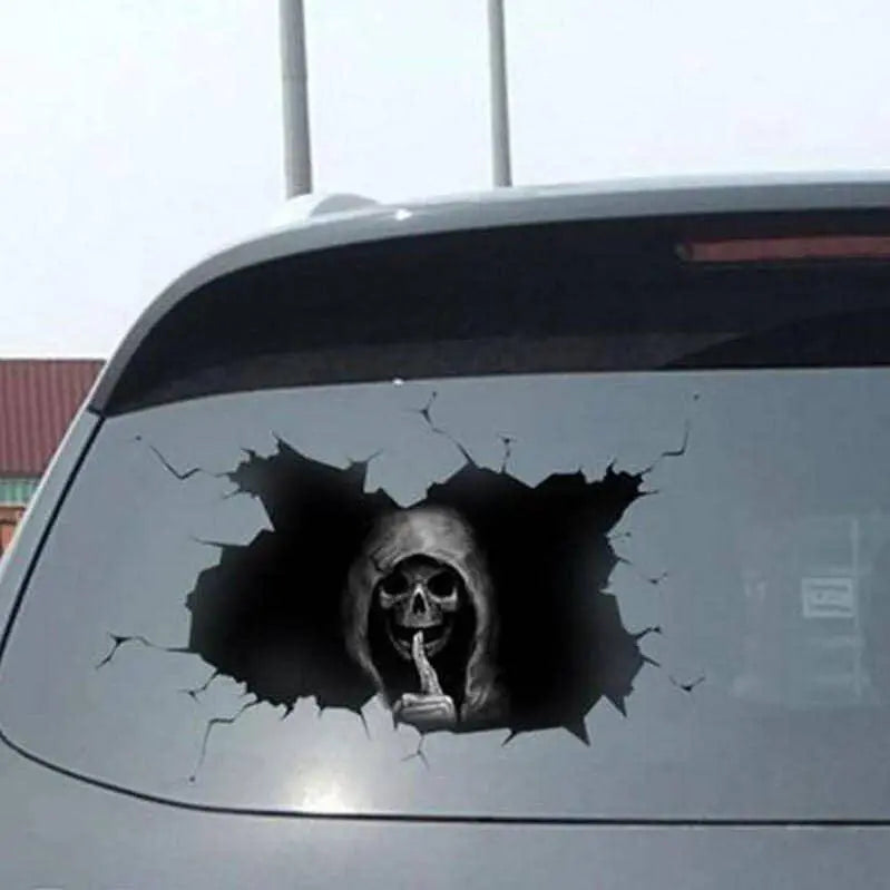 Silent Skull Car Sticker Horror Vehicle Window Decals Halloween Decoration