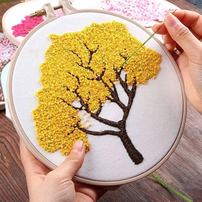 Small cross stitch kit floral embroidery kit pin up cross stitch