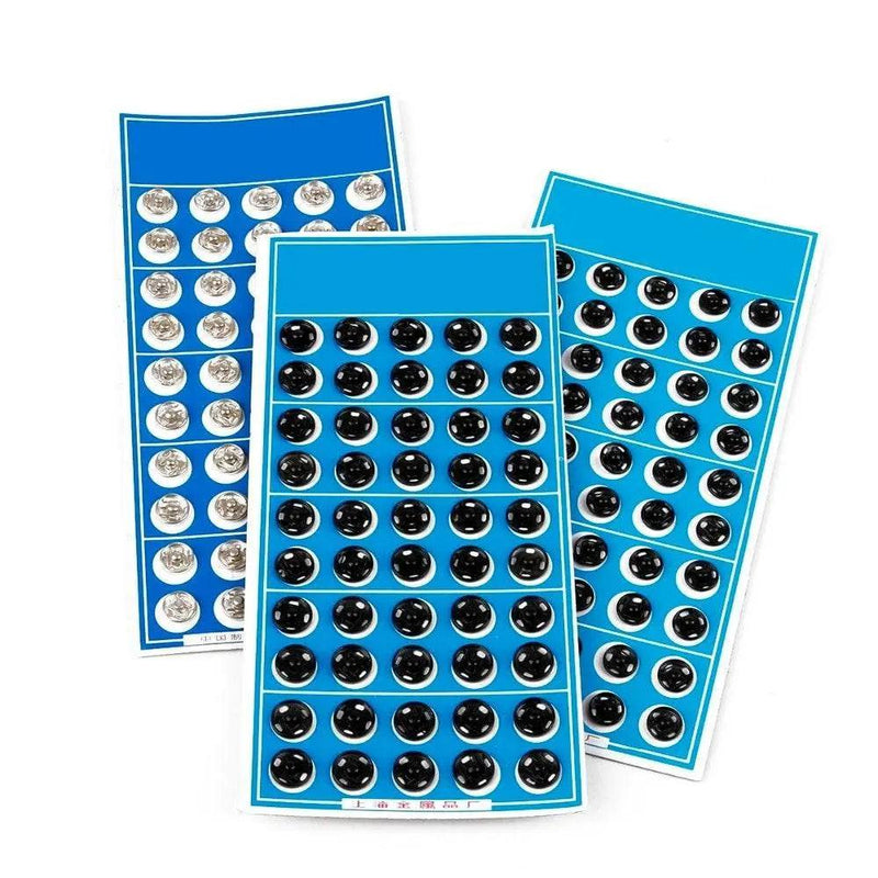 Snap buttons for DIY garment sewing black and silver round studs