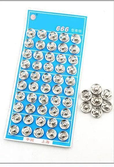 Snap buttons for DIY garment sewing black and silver round studs