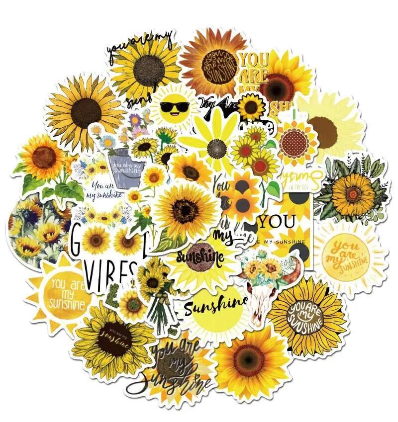 Sunflower Stickers Pack Cute Stickers for Laptop Floral Stickers Pack