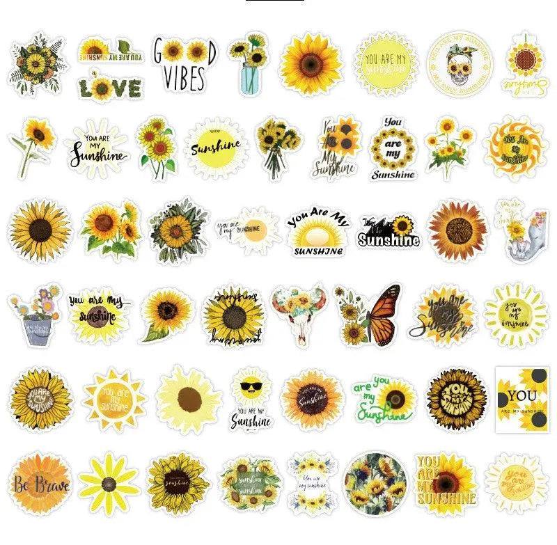 Sunflower Stickers Pack Cute Stickers for Laptop Floral Stickers Pack