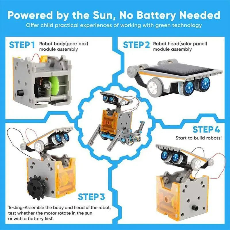 Twelve In One Solar Powered Toy Car STEM Science Kit Robot Model Building