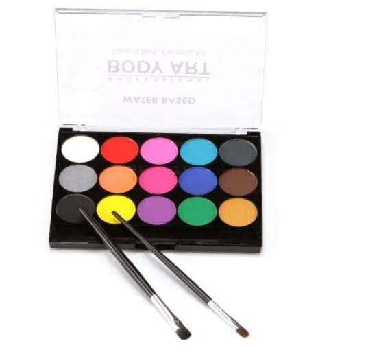 Water based face paint set pallet and brush body art