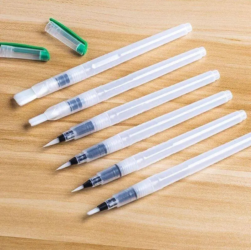Watercolor Brush Pen Set Fine Tip Flat Head Brushes 6pcs Watercolor Painting Supplies Art Brushes Paint Brush Kit Artists Gifts