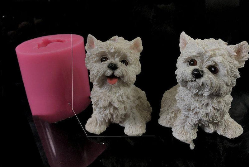 White Terrier Puppy Mold Dog Mold