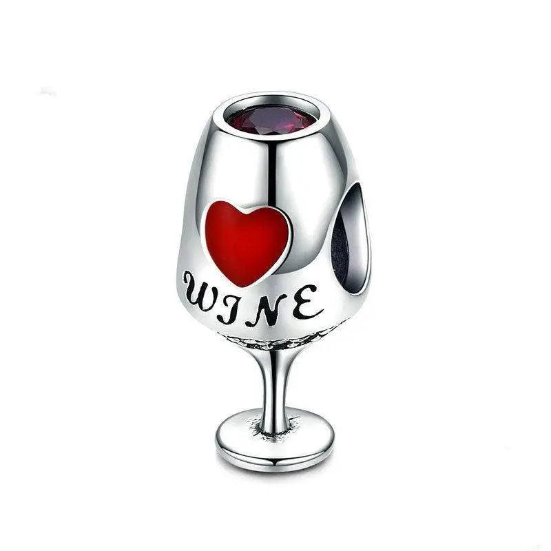 Wine goblet necklace pendant wine glass charms for jewelry making