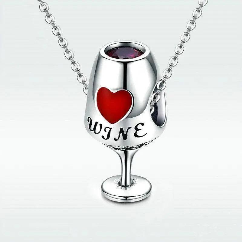 Wine goblet necklace pendant wine glass charms for jewelry making