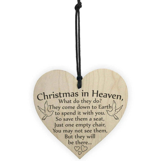 Wooden Christmas Love Message Pendant - 10x10cm, In Memoriam Ornament - DiyCraftsProject