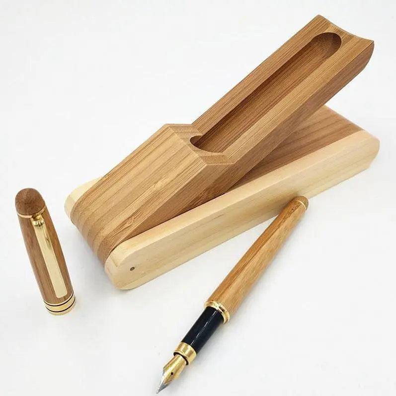 Writing Pen With Wooden Pen Holder Wood Fountain Pen Ballpoint Pen With Bamboo Pen Stand Letter Writing Gifts For Him